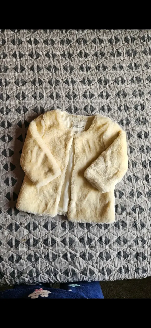 Chaqueta bebé de peluche beige - 1