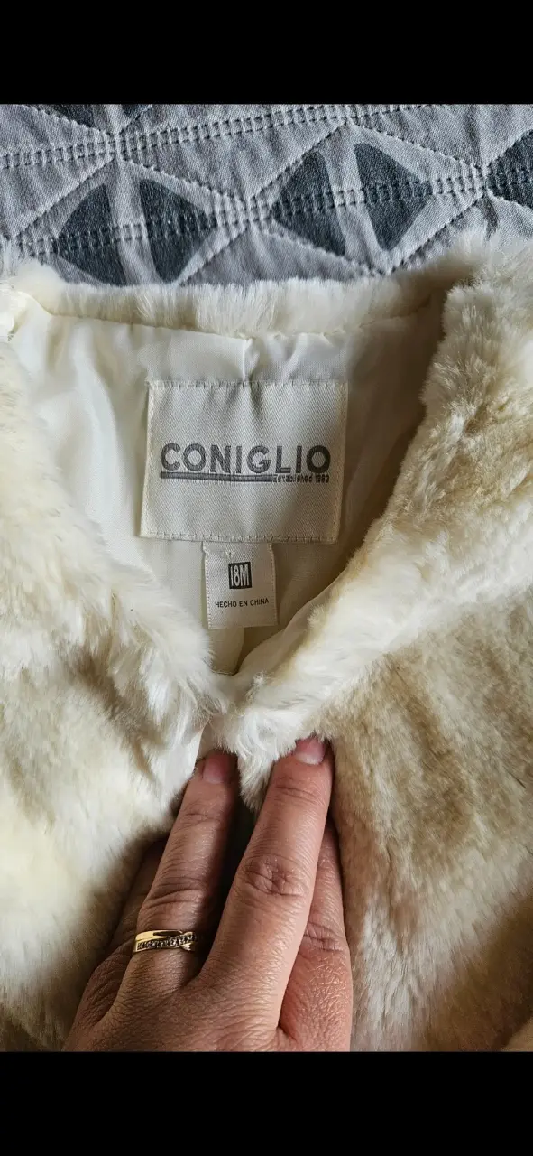 Chaqueta bebé de peluche beige - 2