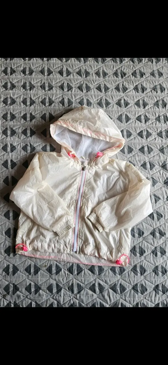 Chaqueta cortaviento infantil blanca - 1