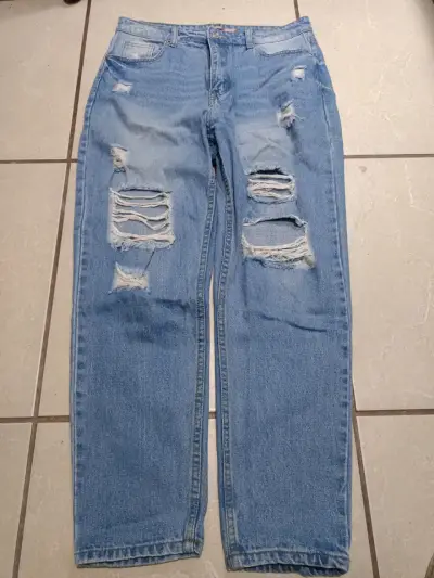 Jeans rasgados azul claro - miniatura 1