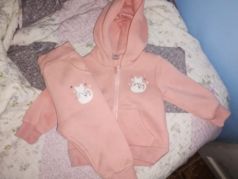Conjunto polar rosa infantil - 1