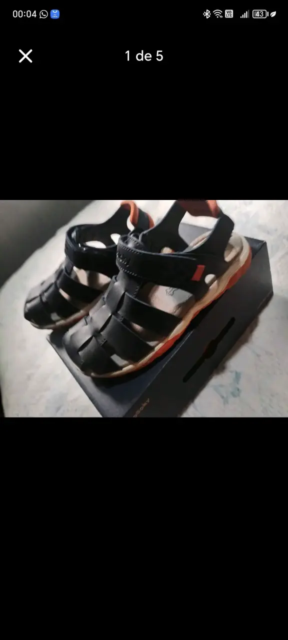 Sandalias de cuero azul marino talla 32 - 2
