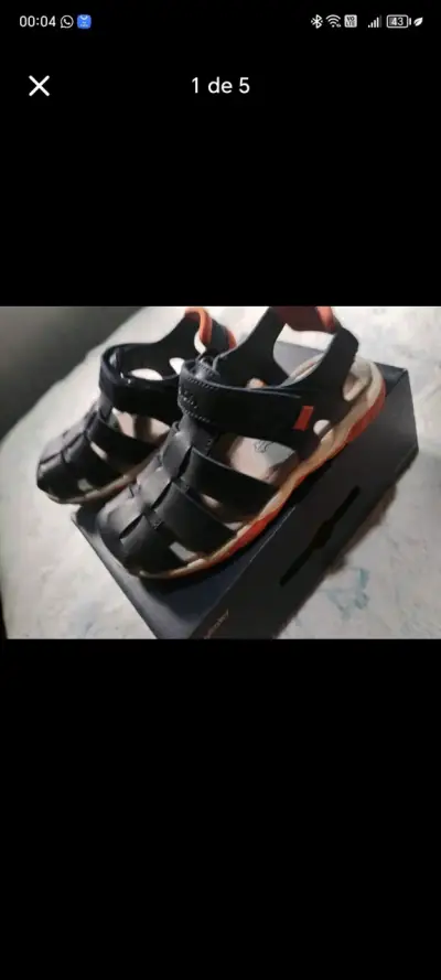 Sandalias de cuero azul marino talla 32 - miniatura 2