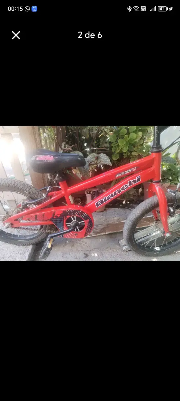 Bicicleta infantil roja Bianchi aro 16 - 2