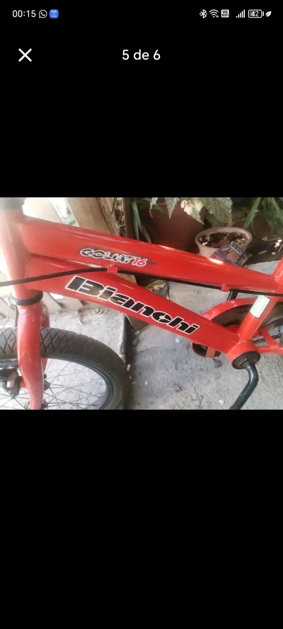 Bicicleta infantil roja Bianchi aro 16 - 4