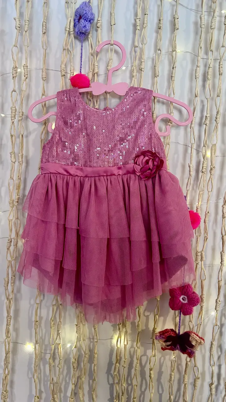 Vestido de fiesta rosa niña
