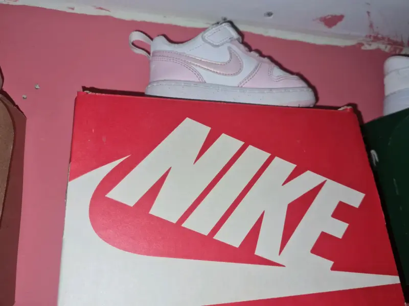 Zapatillas blancas nike rosadas bebé talla 21 - 2