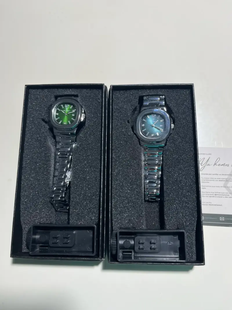 Relojes Montre Claire con esfera verde y azul - 1
