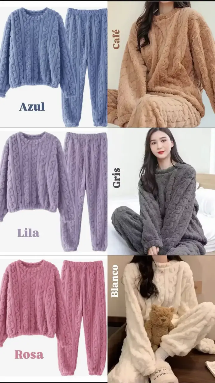 Conjunto pijama polar colores