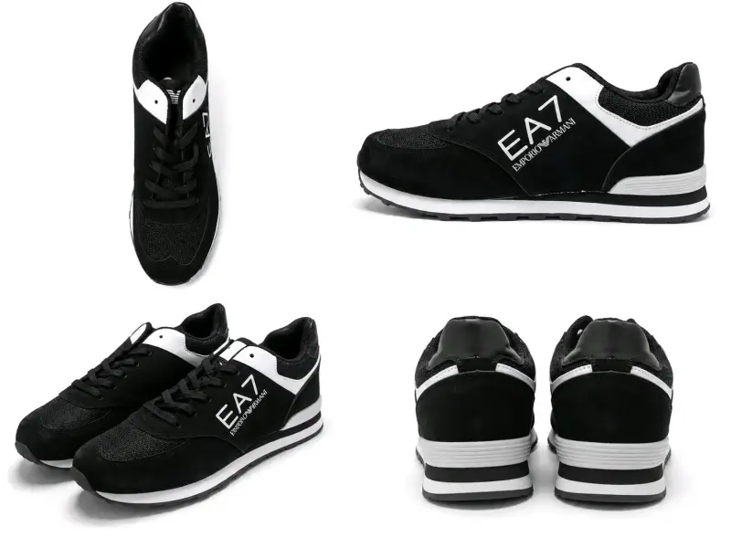 Zapatillas deportivas blancas y negras, - 2