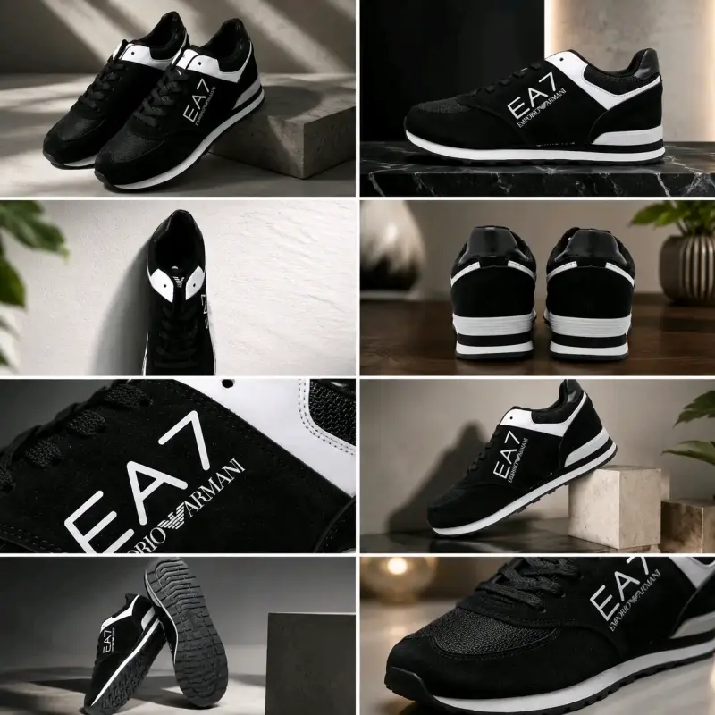 Zapatillas deportivas blancas y negras, - 5