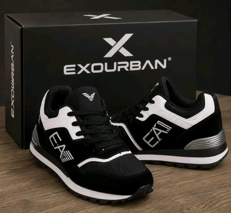 Zapatillas deportivas blancas y negras, - 6