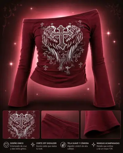 Vestido velo dragón chino y polera estilo YK2 - miniatura 2