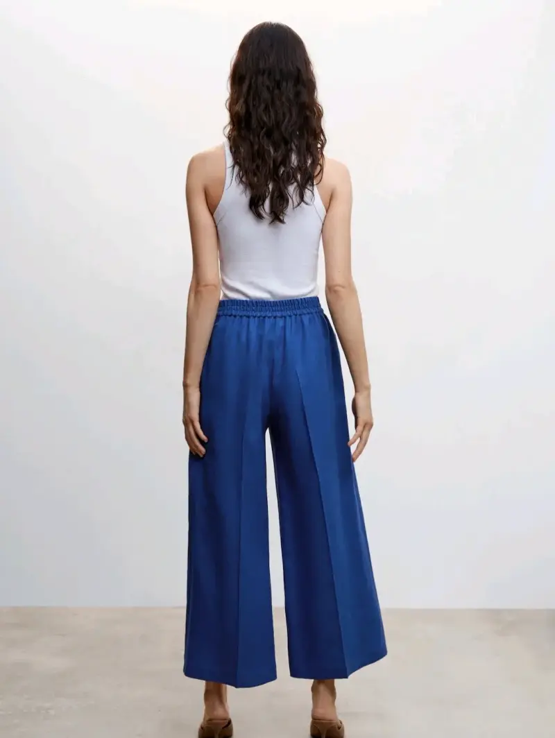 Pantalones culotte azul - 4