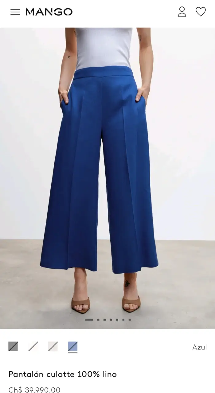 Pantalones culotte azul - 6