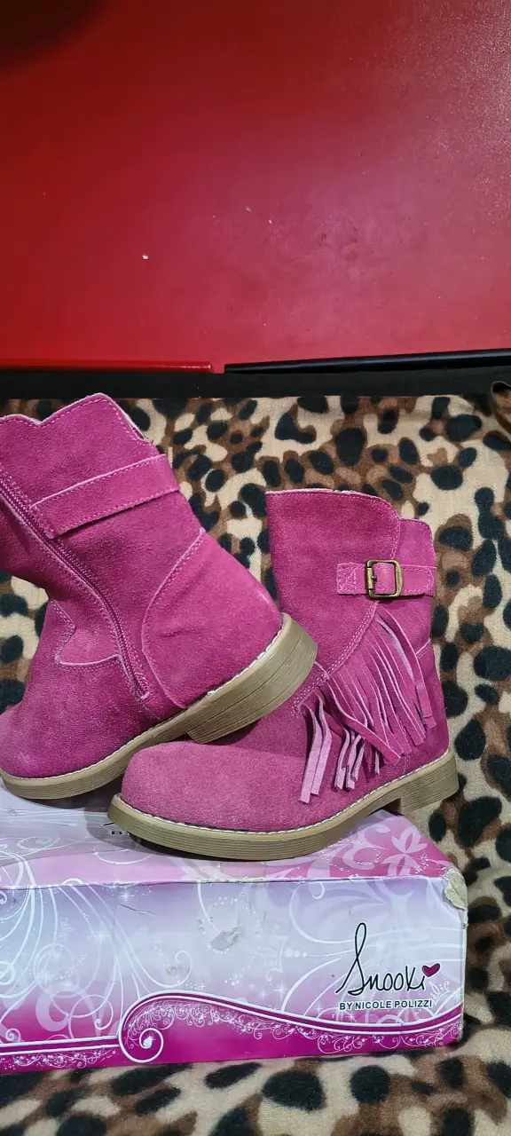 Botas rosadas con flecos - 1