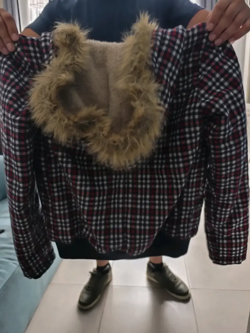 Parka cuadros con capucha - 2