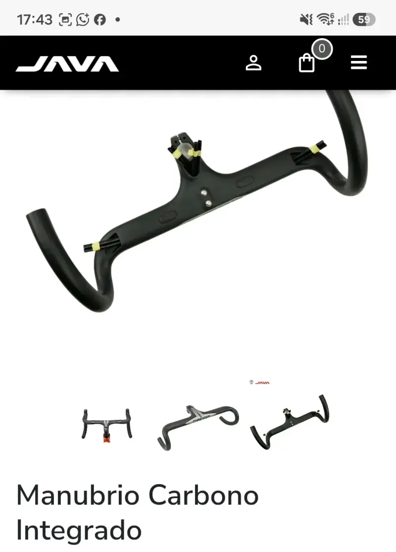 Manubrio de carbono para bicicleta - 1