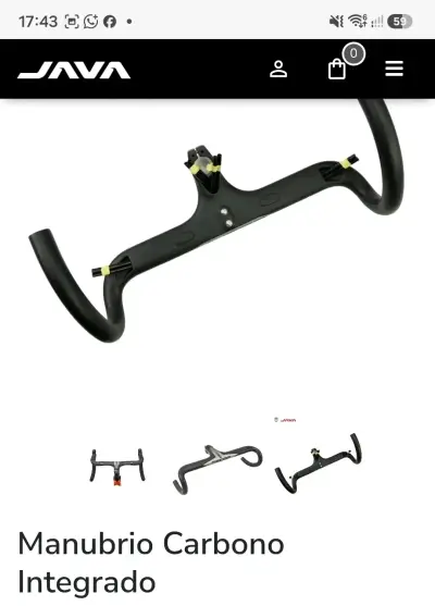 Manubrio de carbono para bicicleta - miniatura 1