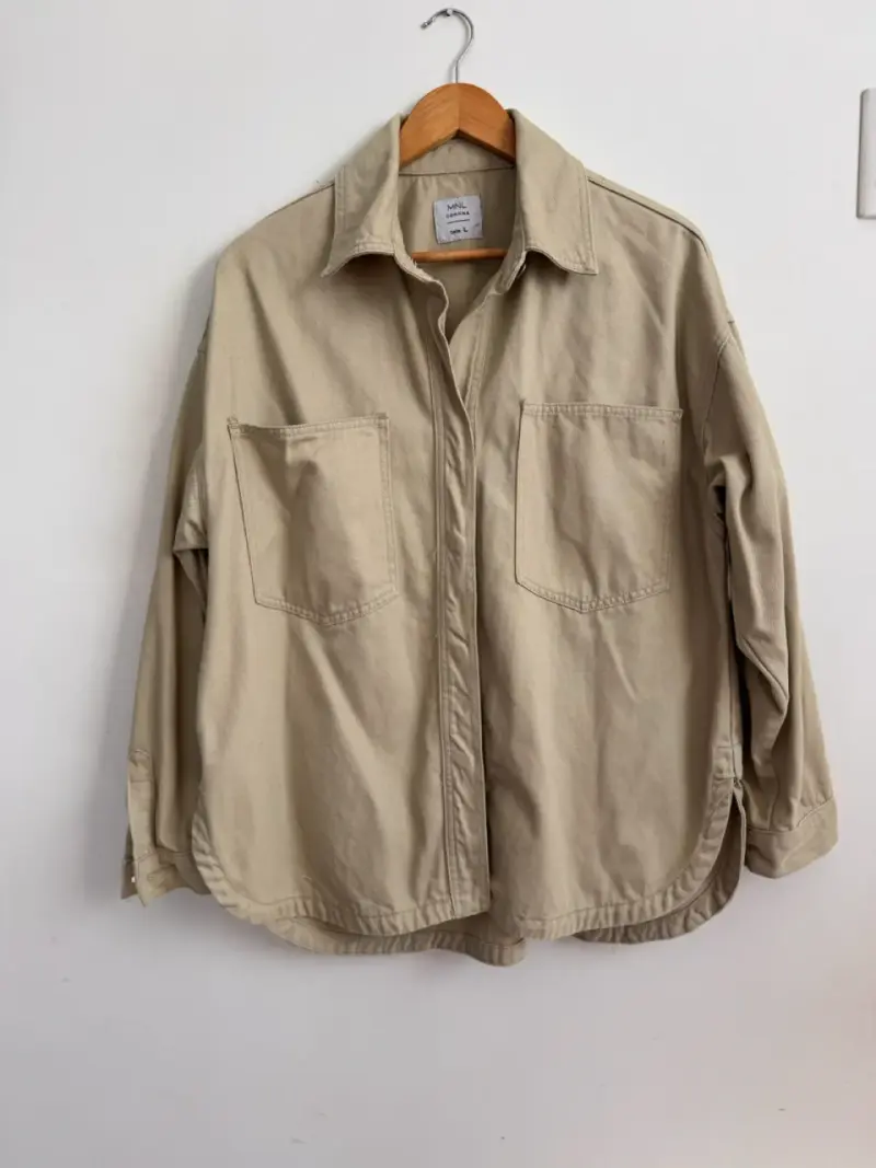 Sobrecamisa beige oversized - 1