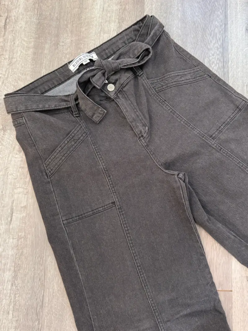Pantalones anchos de mezclilla negros - 2