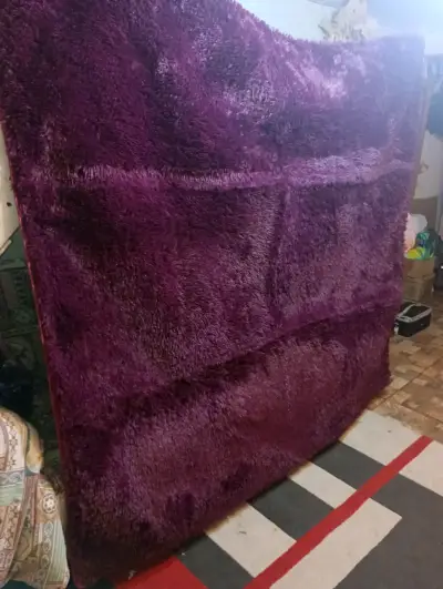 Alfombra grande de felpa marrón y conche vine - miniatura 2