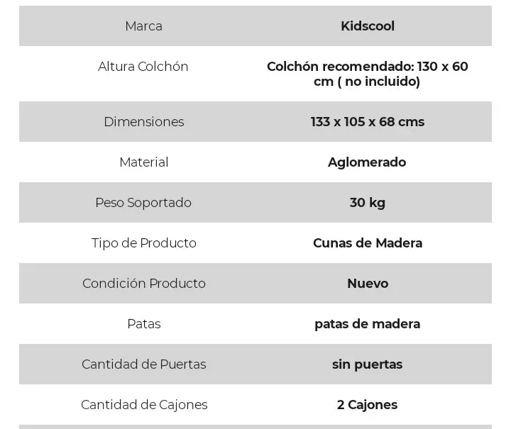 Cuna blanca con cajones - 2