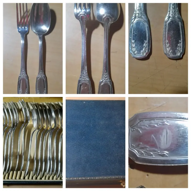 Juego de cubiertos bañados de plata vintage - 1
