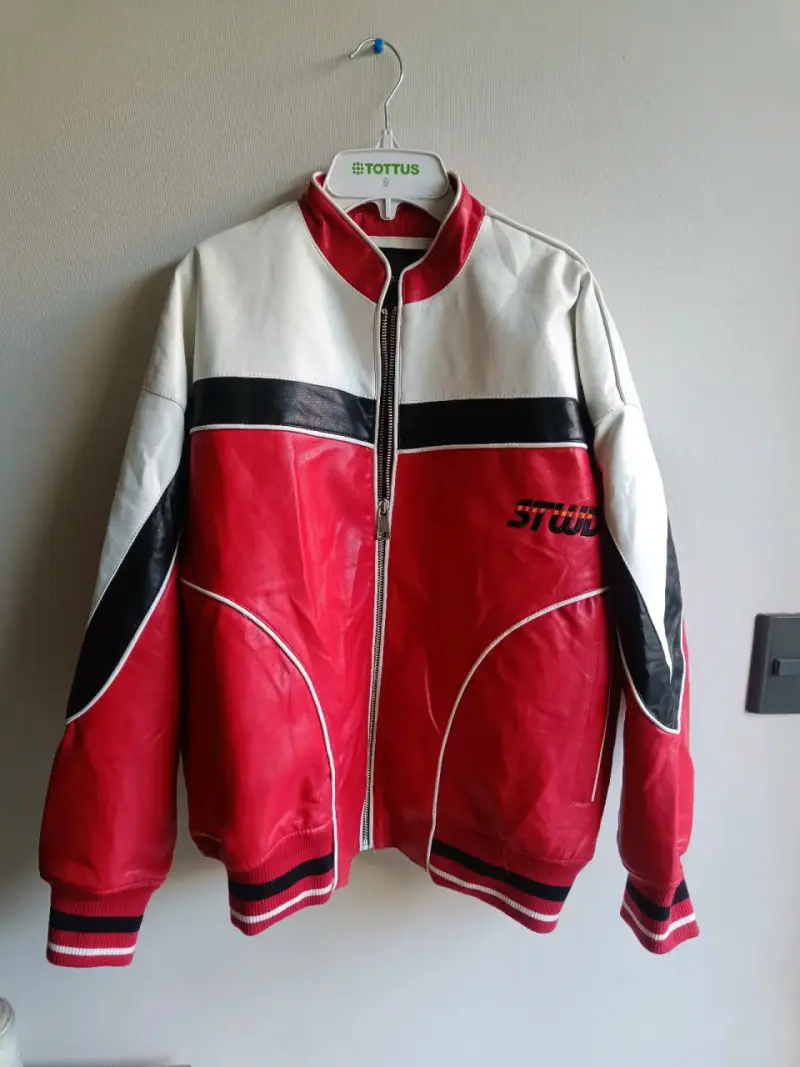 Chaqueta biker roja y blanca - 1