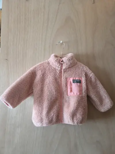 Chaqueta polar rosa para bebé - miniatura 1