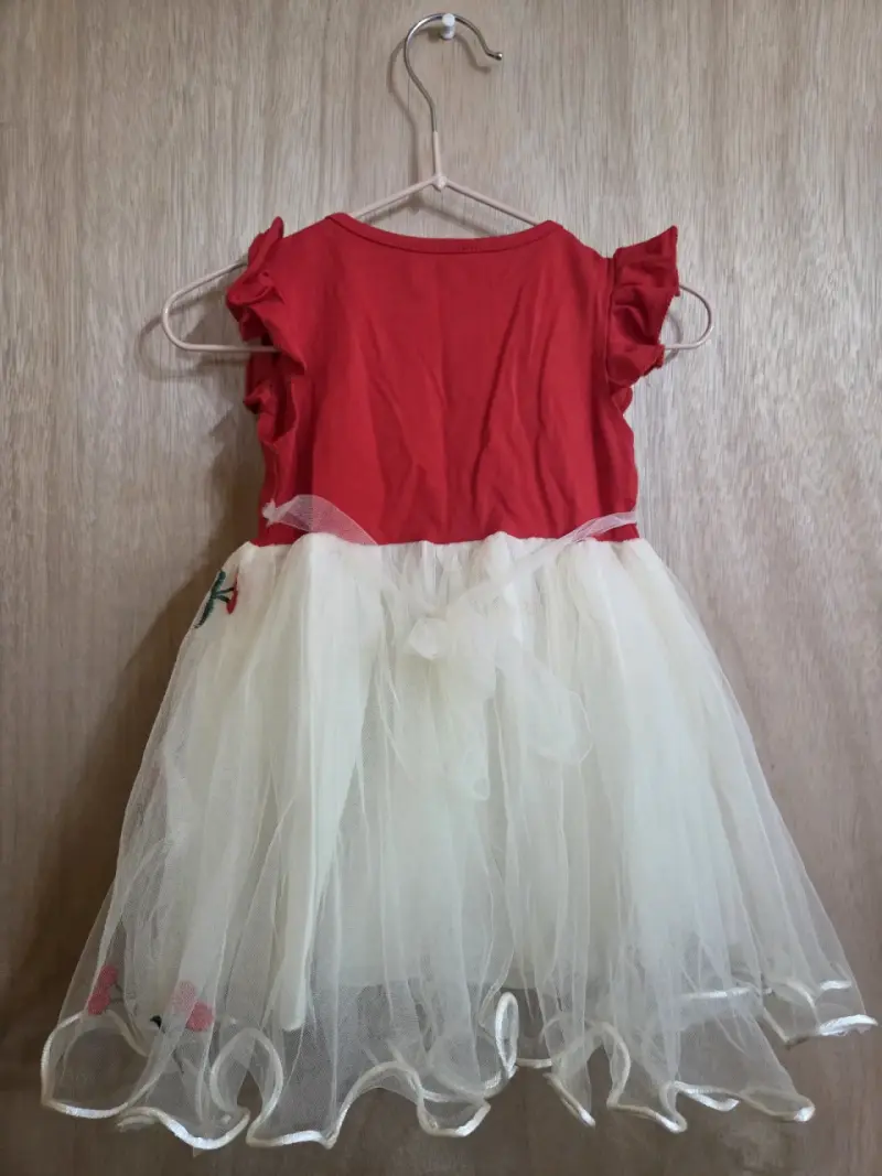 Vestido infantil rojo con cerezas - 2
