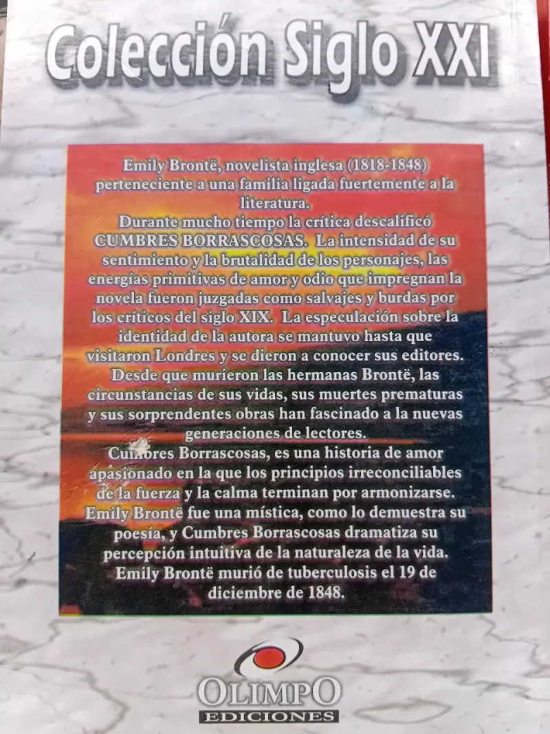 Libro Cumbres Borrascosas - 2