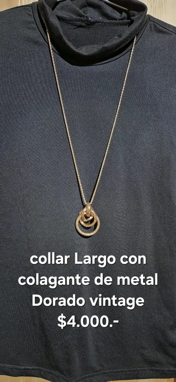 Collar largo dorado vintage