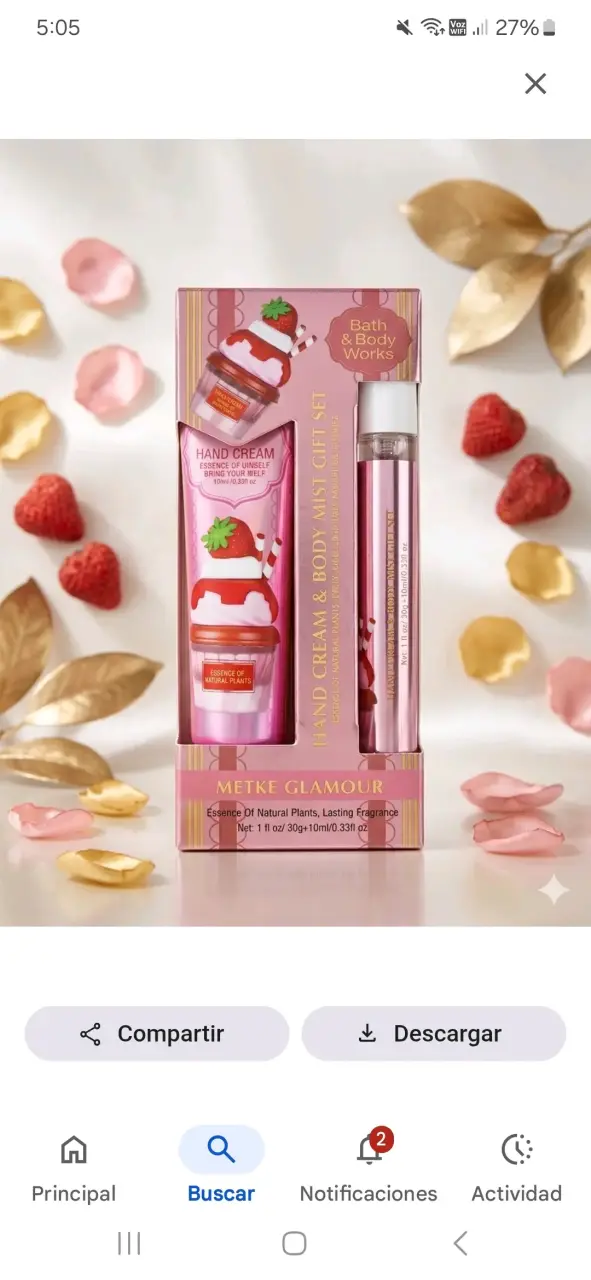 Set regalo crema y body mist