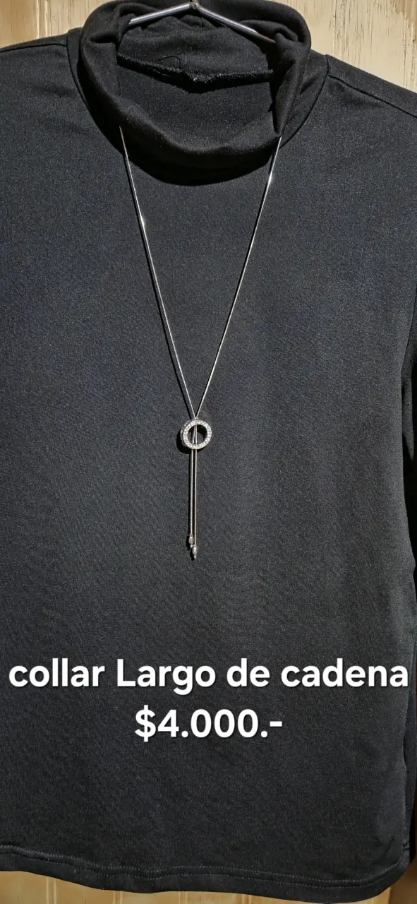 Collar largo de cadena plata