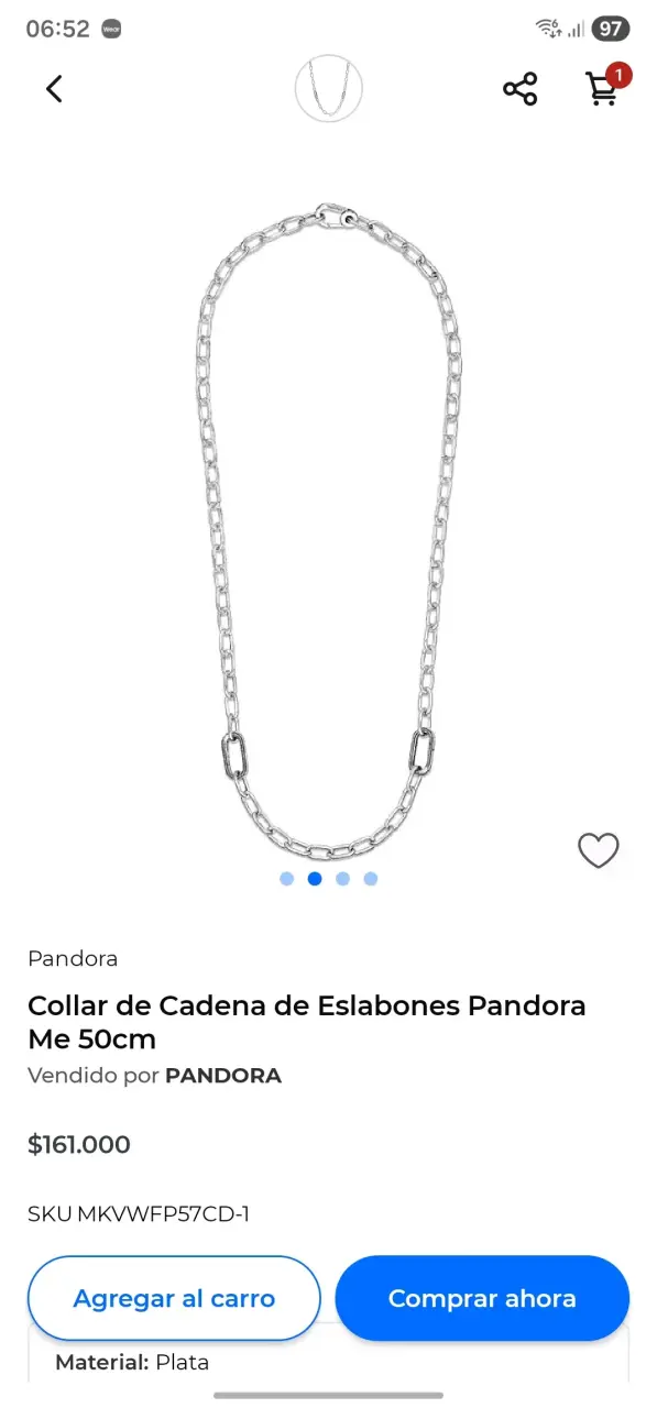 Collar Pandora de plata - 2