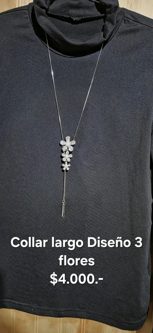 Collar largo diseño flores