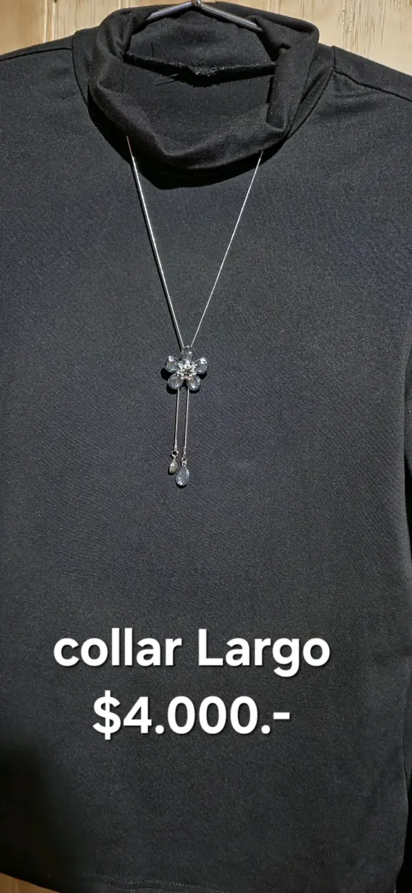 Collar largo cristal y plata