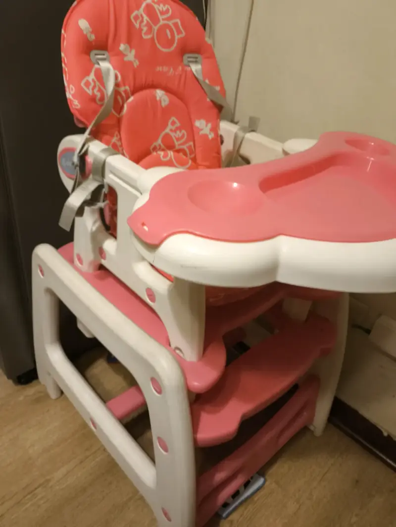 Silla para comer para bebé rosada - 2