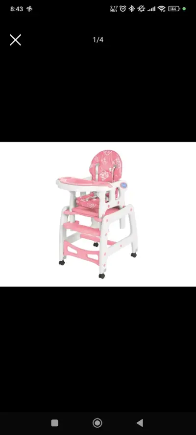 Silla para comer para bebé rosada - miniatura 5