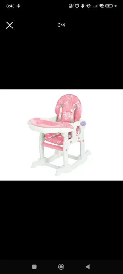Silla para comer para bebé rosada - miniatura 6