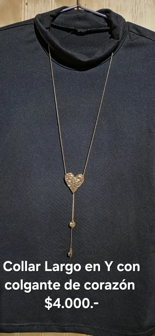 Collar largo en Y c/corazón