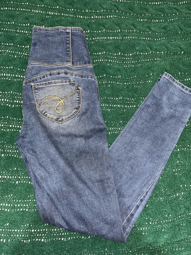Jeans azul de cintura alta - 2
