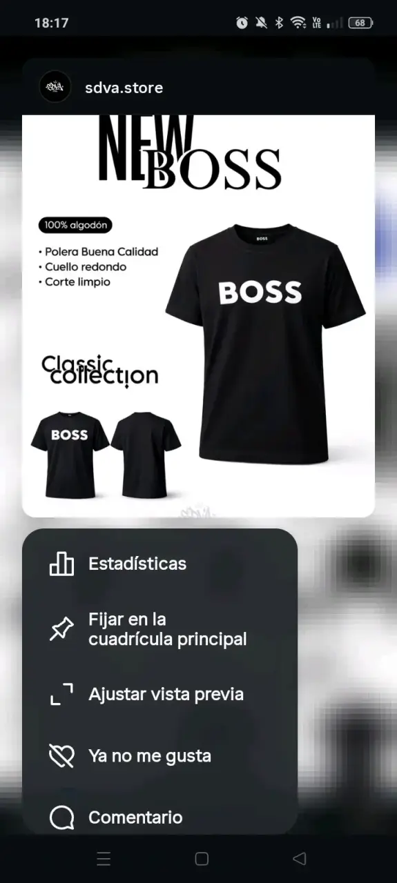 Polera negra BOSS algodón - 2