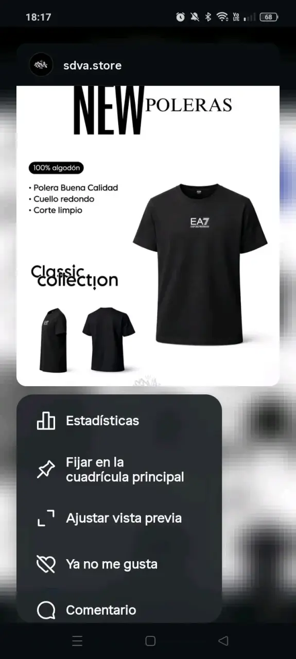 Polera negra BOSS algodón - 3