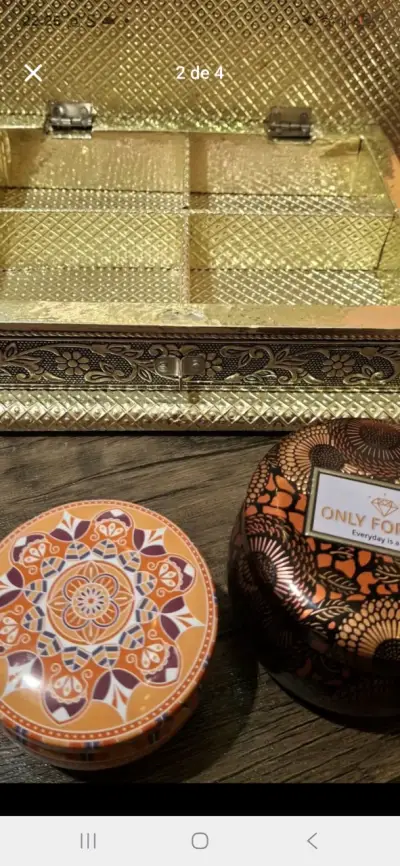 Caja decorativa, buda y velas - miniatura 1