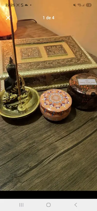Caja decorativa, buda y velas - miniatura 2