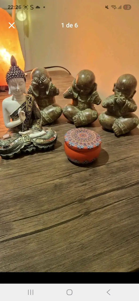 Figuras decorativas de Buda y vela - 1