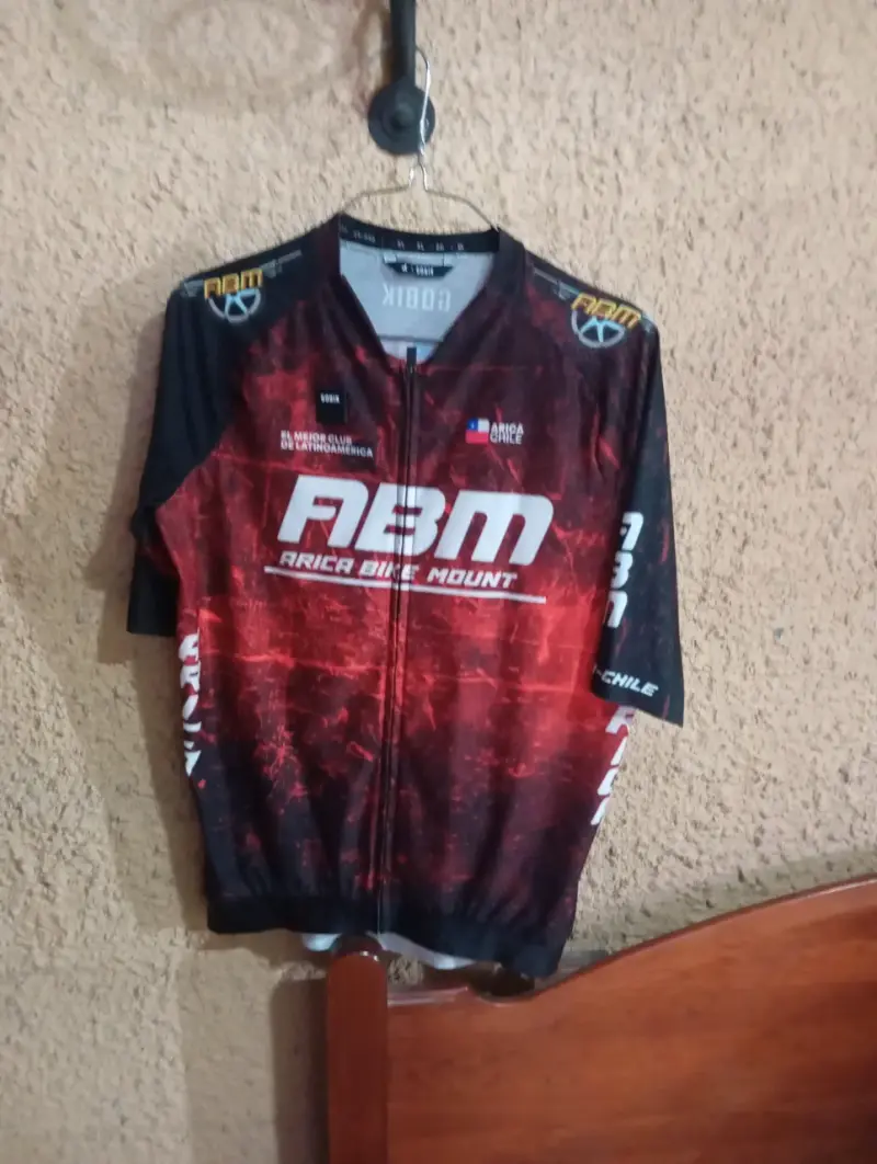 Camiseta ciclismo ABM roja y negra - 4