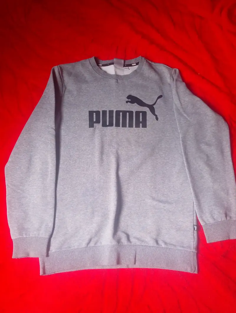 Polerón gris Puma logo grande - 1